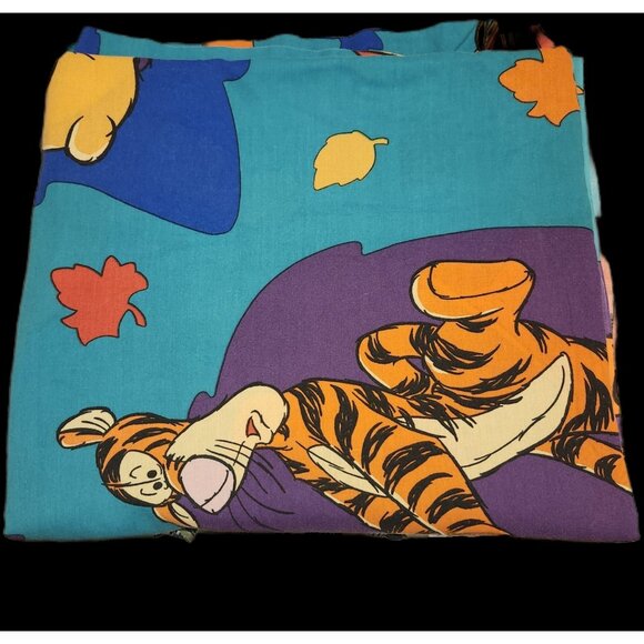 Disney Other - Winnie the Pooh & Tigger Flat Bed Sheet Windy Day Twin Vintage 90s Disney 39x75